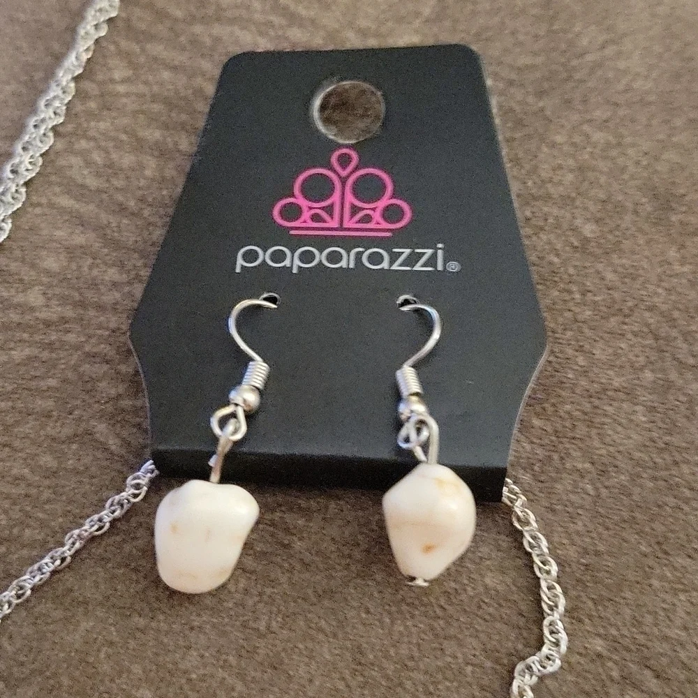 3/$20 PAPARAZZI Tour de Desert White Tassel Festival Necklace Earrings Set